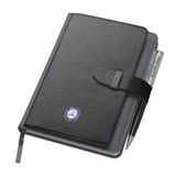 Agenda A5 gri, Piksel, cu buzunar si suport carti de vizita, dictando, pix, logo Mercedes