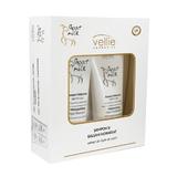 Set Cadou pentru îngrijirea părului uscat și deteriorat cu extract din lapte de capră Vellie Goat Milk ( Sampon 250 ml + Balsam 200 ml )