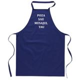 Sort de bucatarie, bumbac, Albastru, Piksel, personalizat cu mesaj sau poza