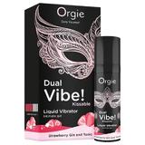 Gel stimulator cu vibratii unisex Orgie Dual Vibe capsuni si gin tonic 15 ml