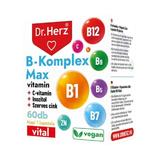 Capsule vegane Vitamina B Complex Max + vitamina C + Inositol + zinc organic Dr Herz 60 capsule