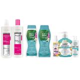 Set Îngrijire Completă Piele & Păr – 7 Produse Cosmaline (Șampon & Balsam Nutri Strength, Șampon & Balsam Natural Care, Loțiune de Corp, Gel de Curățare Facială, Hair & Body Mist)