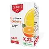 Capsule vegane Vitamina C 1000 mg cu vitamina D3 1000 UI Dr Herz 120 buc XXL