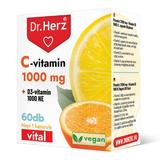 Capsule vegane Vitamina C 1000 mg + Vitamina D3 Dr Herz 60 buc