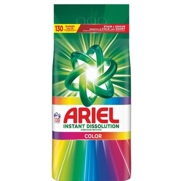 Detergent Automat Pudra - Ariel Instant Dissolution Color, 130 spalari, 8.45 kg
