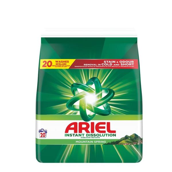 Detergent Automat Pudra - Ariel Instant Dissolution Mountain Spring, 20 spalari, 1.3 kg