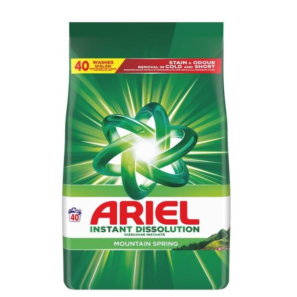Detergent Automat Pudra - Ariel Instant Dissolution Mountain Spring, 40 spalari, 2.6 kg