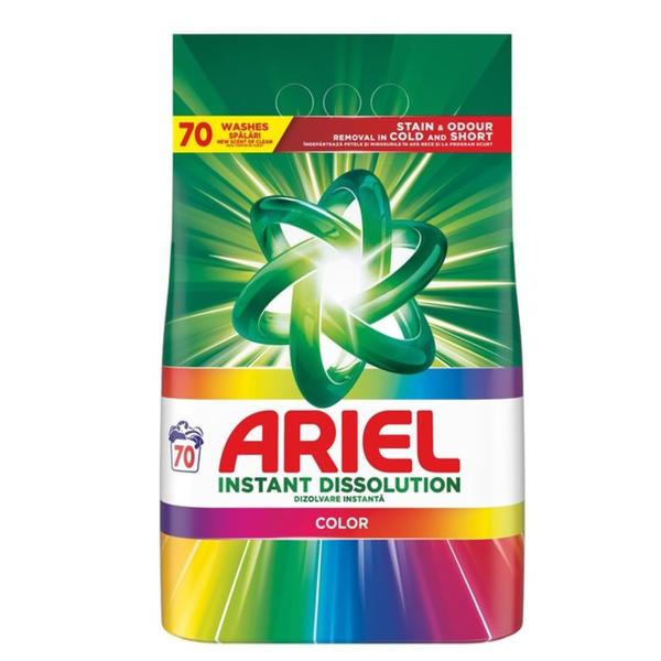 Detergent Automat Pudra - Ariel Instant Dissolution Color, 70 spalari, 4.55 kg