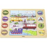 Puzzle de lemn: Gaseste si potriveste. Mijloace de transport