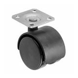 Rotila pentru mobilier KM-50, fara frana, neagra, D:50 mm