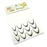 Stickere tip slider design french-ombr&eacute; (alb-negru)