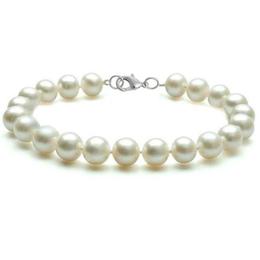 Bratara Argint cu Perle Naturale Albe Premium de 8-9 mm - Cadouri si Perle
