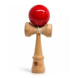 Kendama din Lemn Profesională, 25 cm, Bilă Lacuită Roșie, Jucărie de &Icirc;ndem&acirc;nare pentru Copii și Adulți