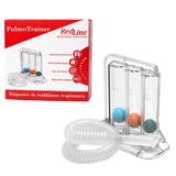 Dispozitiv de reabilitare respiratorie, spirometru RedLine PulmoTrainer, pentru exercitii de respiratie si antrenare pulmonara, trei camere, Alb