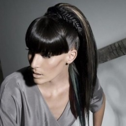 Coada de par veritable , lungime 50 cm , culoare negru intens ( # 1 )