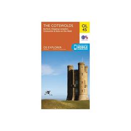 Cotswolds, Burford, Chipping Campden, Cirencester & Stow-on-, editura Ordnance Survey