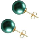 Cercei de Aur cu Perle Premium AAA Verde Smarald - Cadouri si Perle