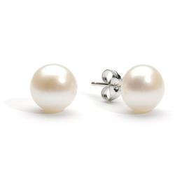 Cercei de argint cu perle albe 10 mm - Cadouri si Perle