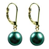 Cercei Aur si Perle Naturale Verde-Smarald - Cadouri si Perle