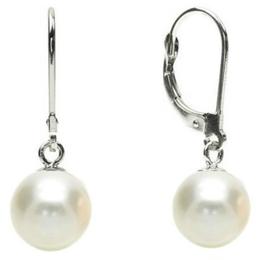 Cercei aur alb de 14k si perle naturale albe - cadouri si perle