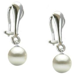 Cercei Argint Clips cu Perle Premium Albe de 8 mm - Cadouri si Perle