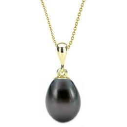 Pandantiv Aur Perla Ovala Neagra - Cadouri si Perle