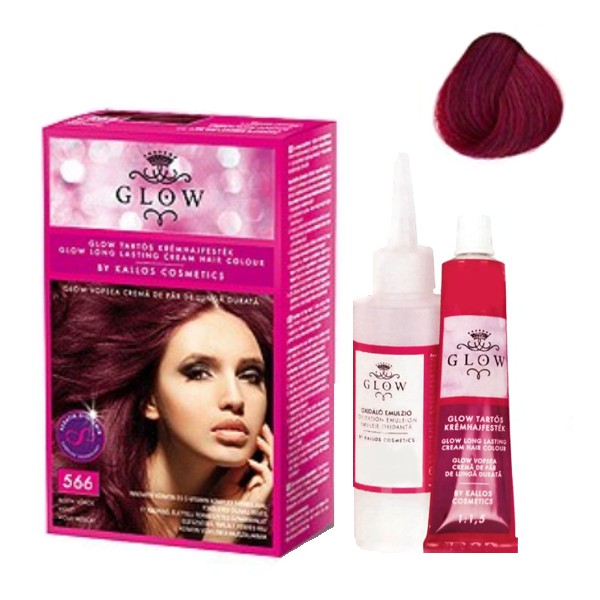 Vopsea Permanenta – Kallos Glow Long Lasting Cream Hair Colour Nuanta 566 Violet Roscat esteto.ro