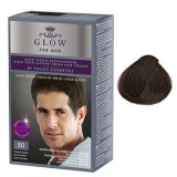 Vopsea Permanenta pentru Barbati - Kallos Glow For Men Long Lasting Cream Hair Colour Nuanta 50 Saten Deschis