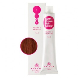 Vopsea permanenta - blond inchis cu nuanta de aramiu - kallos kjmn cream hair colour nuanta 6.4 dark copper blond 100ml