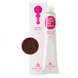 Vopsea permanenta - saten deschis plus - kallos kjmn cream hair colour nuanta 5.00 light brown plus 100ml