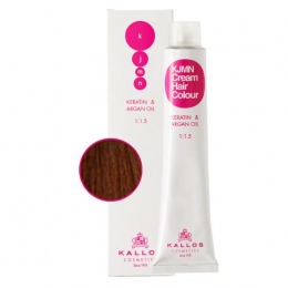 Vopsea permanenta - saten auriu deschis - kallos kjmn cream hair colour nuanta 5.3 light golden brown 100ml
