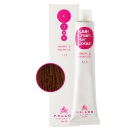 Vopsea permanenta - saten deschis cu nuanta de mahon auriu - kallos kjmn cream hair colour nuanta 5.35 light golden mahogany brown 100ml