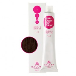 Vopsea permanenta - saten mediu - kallos kjmn cream hair colour nuanta 4.0 medium brown 100ml