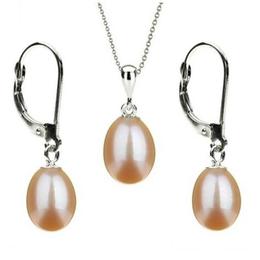 Set Aur Alb 14k si Perle Naturale Teardrops Crem - Cadouri si Perle