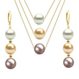 Set triplu aur de 14 karate si perle naturale premium - cadouri si perle