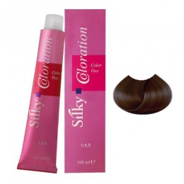 Vopsea permanenta - saten - silky coloration cream nuanta 4 brown