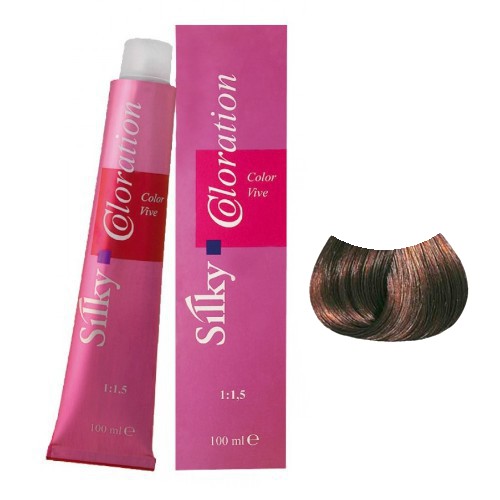 Vopsea Permanenta - Saten Deschis Rosu Aramiu - Silky Coloration Cream nuanta 5.64 Light Red Copper Brown poza