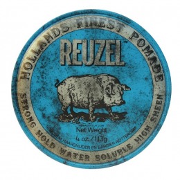 Pomada Fixare Puternica si Aspect Lucios - Reuzel Strong Hold Water Soluble Blue Pomade 113g