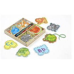 Alphabet lacing cards. Joc de insiretat, Carduri Alfabet