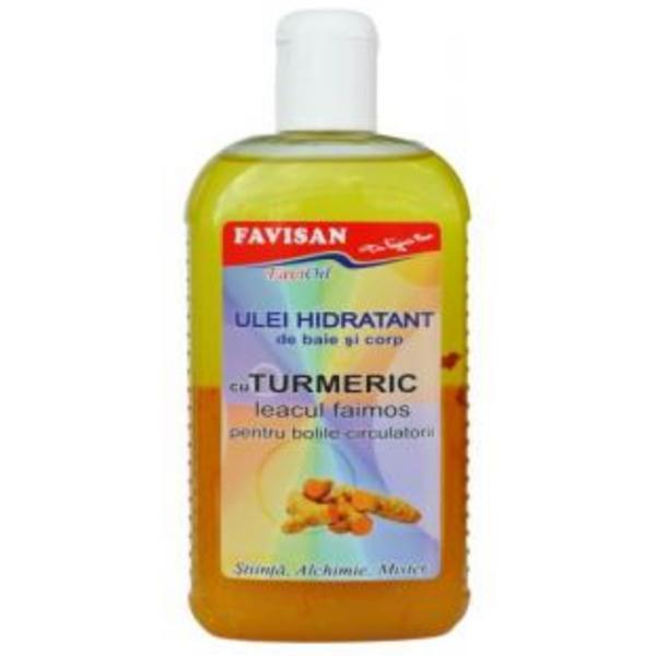 Ulei Hidratant de Baie si Corp cu Turmeric Favioil Favisan, 300ml